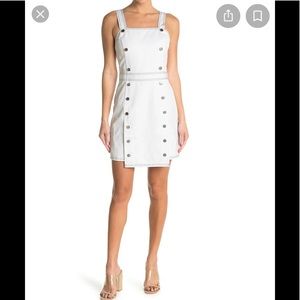 Baldwin White Mini Dress with Silver Accents